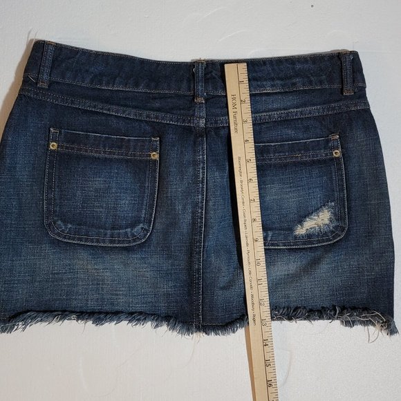 Sexy Mossimo Supply Co. Distressed Denim Skirt Size Large - Picture 6 of 8